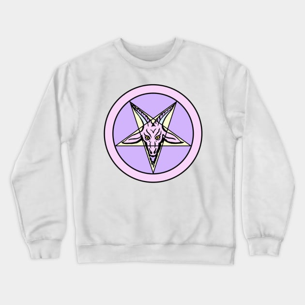 Pastel Baphomet Pentagram Crewneck Sweatshirt by lilgothgf